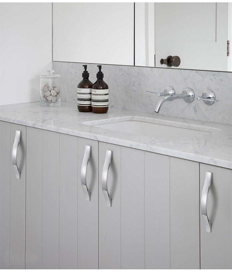 96mm Brushed Silver Furniture Kitchen Bathroom Cabinet Handles Drawer Bar Handle Pull Knob Tristar Online