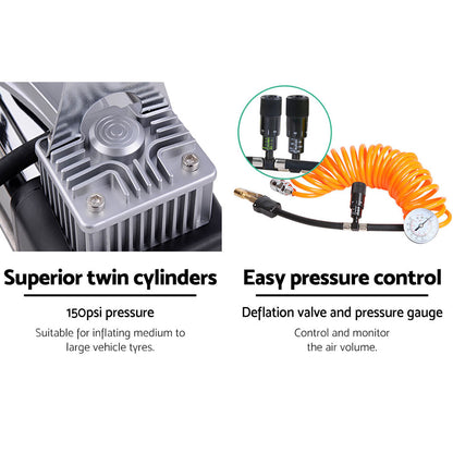 Giantz 12V Portable Air Compressor Tristar Online