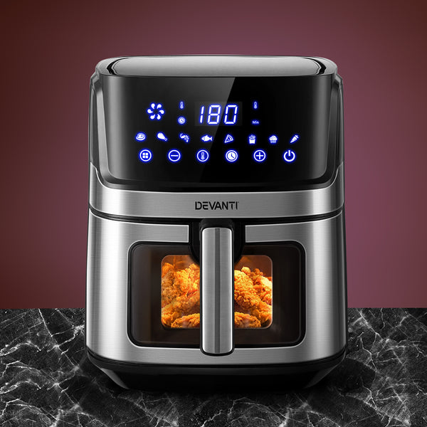 Devanti Air Fryer 6.5L LCD Fryers Oven Airfryer Healthy Cooker Oil Free Kitchen Tristar Online