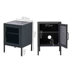 ArtissIn Mini Mesh Door Storage Cabinet Organizer Bedside Table Black Tristar Online