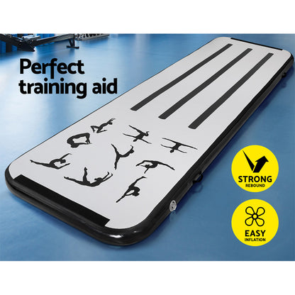 Everfit 3M Air Track Gymnastics Tumbling Mat Exercise Cheerleading Unique Black Tristar Online