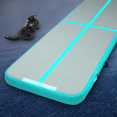 Everfit GoFun 3X1M Inflatable Air Track Mat with Pump Tumbling Gymnastics Green Tristar Online