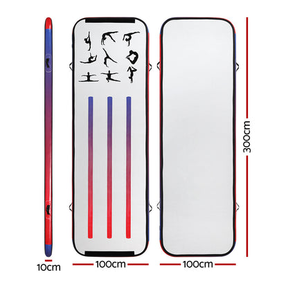 Everfit 3M Air Track Gymnastics Tumbling Mat Exercise Cheerleading Unique Style Tristar Online