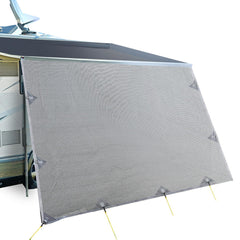 3.4M Caravan Privacy Screens 1.95m Roll Out Awning End Wall Side Sun Shade Tristar Online