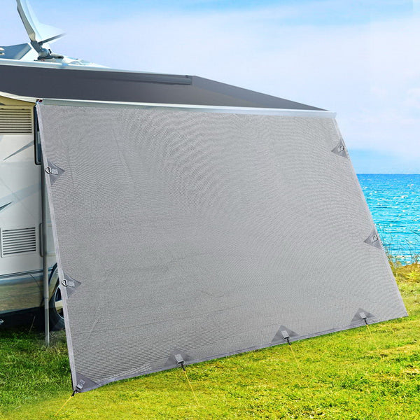 Caravan Privacy Screens Roll Out Awning 4.3X1.95M End Wall Side Sun Shade Screen Tristar Online