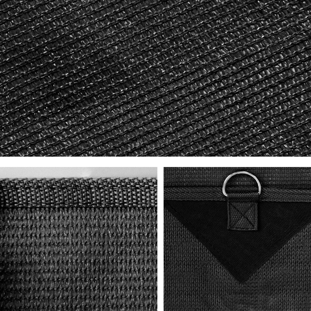 Black Caravan Privacy Screen 1.95 x 2.2M End Wall or Side Sun Shade Roll Out Tristar Online