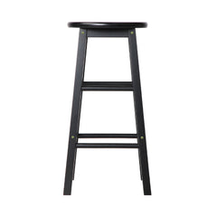 Artiss Set of 2 Beech Wood Backless Bar Stools - Black Tristar Online