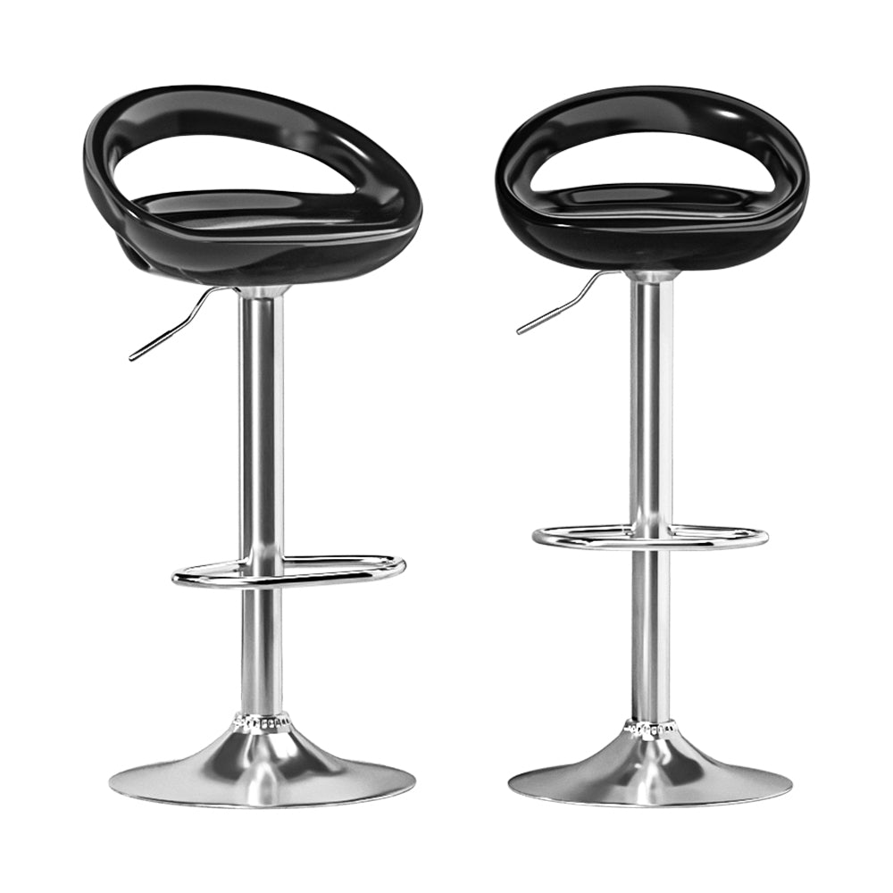 Artiss 2x Bar Stools Gas Lift Plastic Seat Black Tristar Online