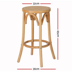 Artiss Bar Stools Wooden Stool Counter Chair Kitchen Barstools Rattan Seat Tristar Online