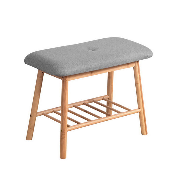 Artiss Shoe Rack Seat Bench Chair Shelf Organisers Bamboo Grey Tristar Online