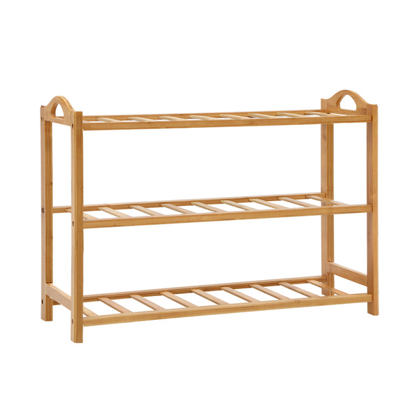 Artiss 3 Tiers Bamboo Shoe Rack Storage Organiser Wooden Shelf Stand Shelves Tristar Online