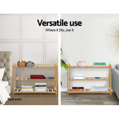 Artiss 3 Tiers Bamboo Shoe Rack Storage Organiser Wooden Shelf Stand Shelves Tristar Online