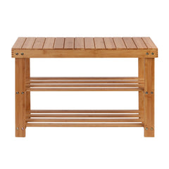 Artiss Bamboo Shoe Rack Wooden Seat Bench Organiser Shelf Stool Tristar Online