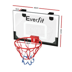 Everfit 23" Mini Basketball Hoop Backboard Door Wall Mounted Sports Kids Black Tristar Online