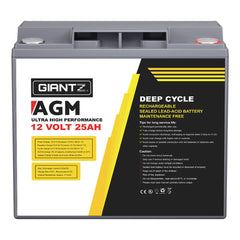 Giantz 12V 25Ah AGM Deep Cycle Battery Marine Sealed Power Solar 4WD Camping Tristar Online