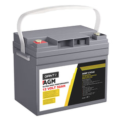 Giantz 12V 50Ah AGM Deep Cycle Battery Marine Sealed Power Solar 4WD Camping Tristar Online