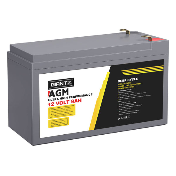 Giantz 12V 9Ah AGM Deep Cycle Battery Marine Sealed Power Solar 4WD Camping Tristar Online