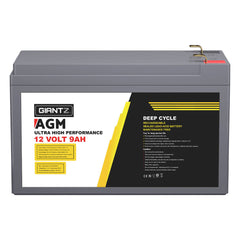 Giantz 12V 9Ah AGM Deep Cycle Battery Marine Sealed Power Solar 4WD Camping Tristar Online