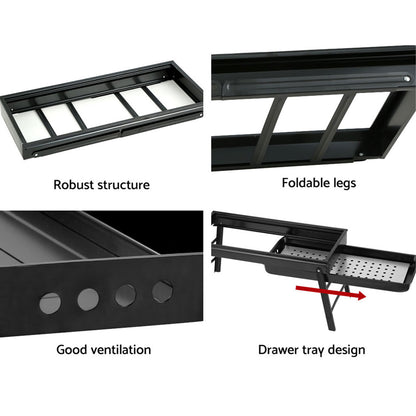 Grillz Charcoal BBQ Grill Smoker Portable Barbecue Outdoor Foldable Camping Tristar Online