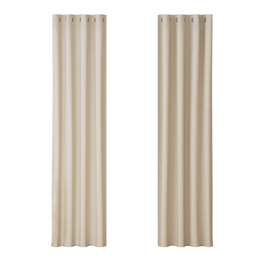Artiss 2X Blockout Curtains Eyelet 140x230cm Beige Tristar Online