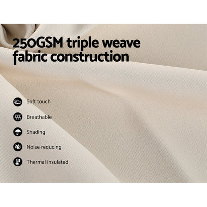 Artiss 2X Blockout Curtains Eyelet 140x230cm Beige Tristar Online