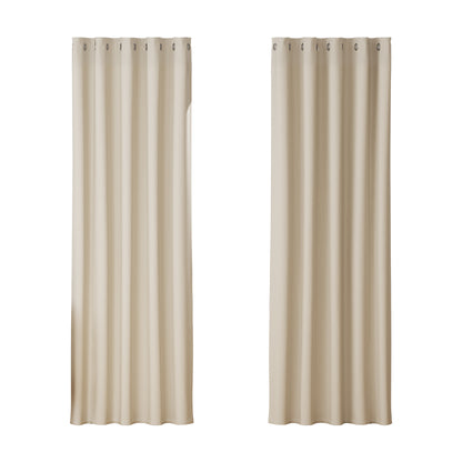 Artiss 2X Blockout Curtains Blackout Window Curtain Eyelet 180x213cm Beige Tristar Online