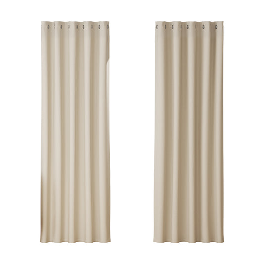 Artiss 2X Blockout Curtains Blackout Window Curtain Eyelet 180x213cm Beige Tristar Online