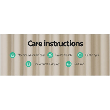 Artiss 2X Blockout Curtains Blackout Window Curtain Eyelet 180x213cm Beige Tristar Online