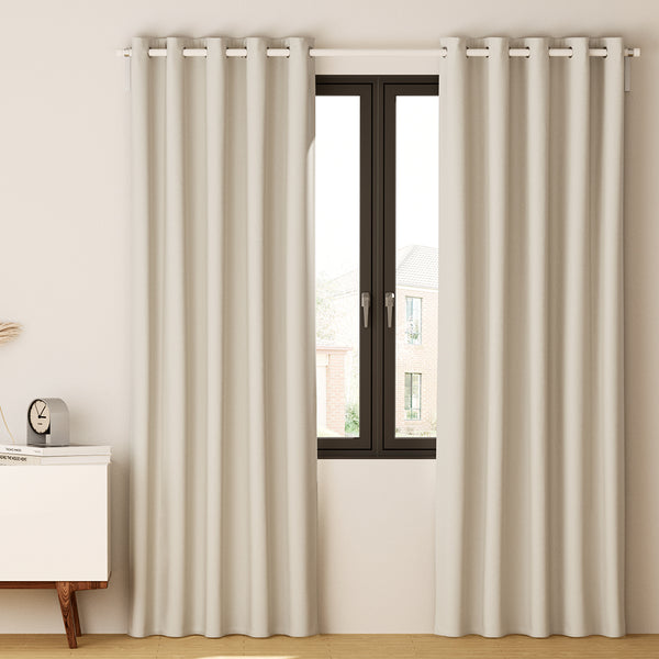 Artiss 2X Blockout Curtains Blackout Window Curtain Eyelet 180x213cm Beige Tristar Online