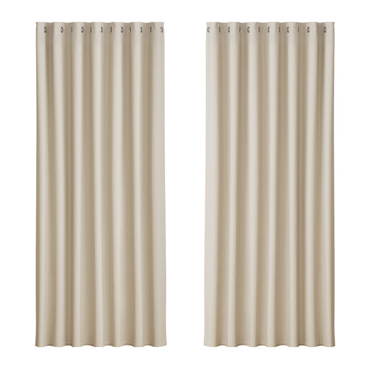 Artiss 2X Blockout Curtains Blackout Window Curtain Eyelet 240x230cm Beige Tristar Online