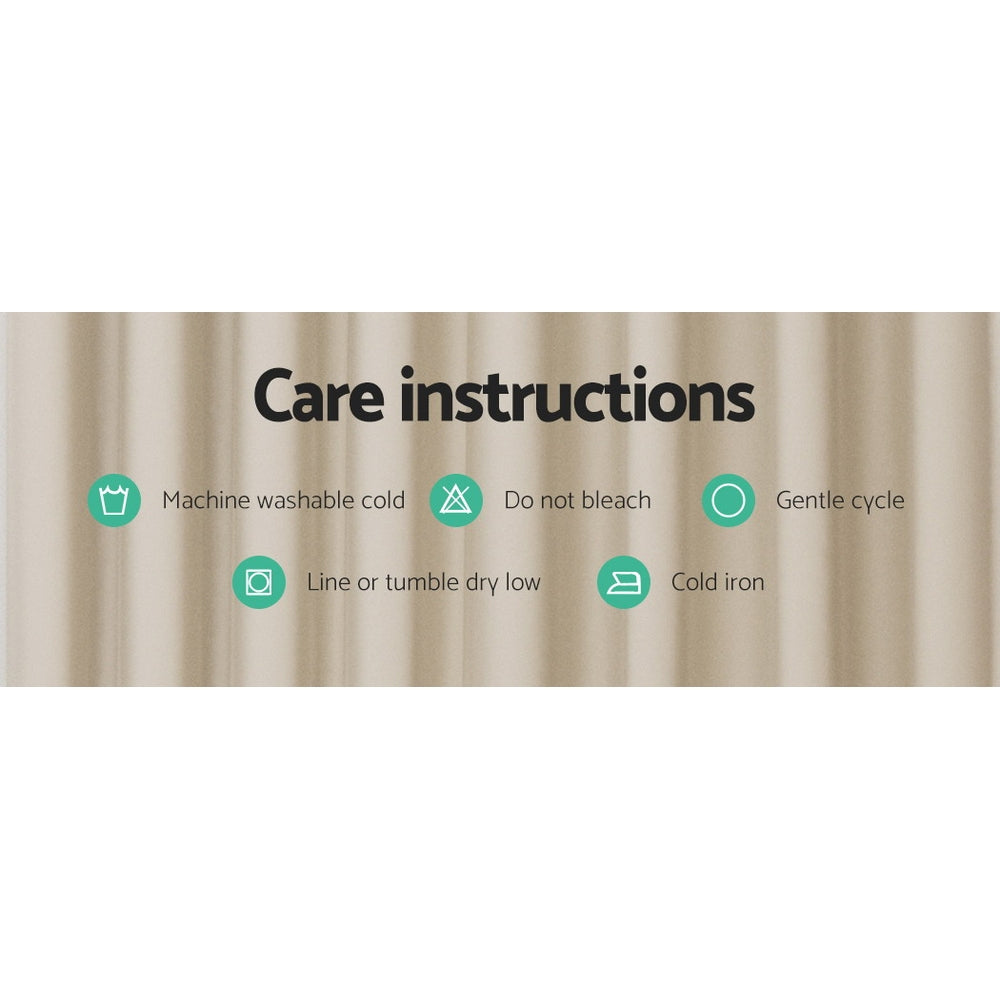 Artiss 2X Blockout Curtains Blackout Window Curtain Eyelet 300x230cm Beige Tristar Online