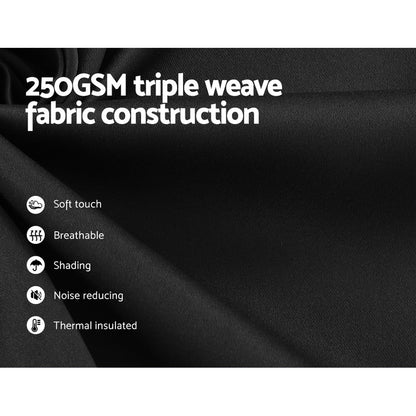 Artiss 2X Blockout Curtains Blackout Window Curtain Eyelet 300x230cm Black Tristar Online