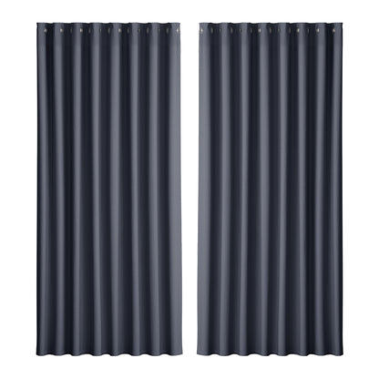 Artiss 2X Blockout Curtains Blackout Window Curtain Eyelet 300x230cm Charcoal Tristar Online