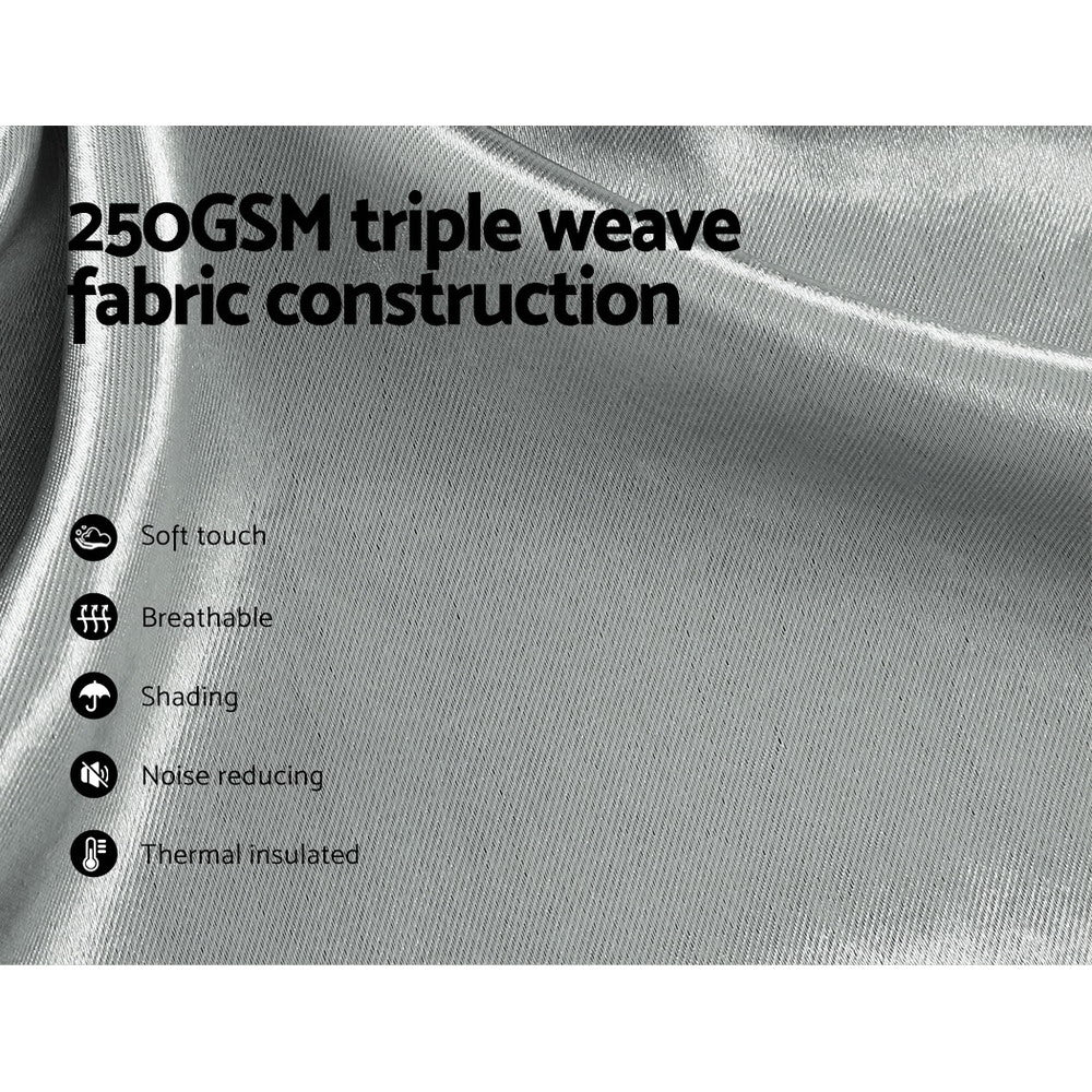 Artiss 2X Blockout Curtains Blackout Window Curtain Eyelet 140x230cm Grey Shine Tristar Online