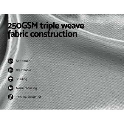 Artiss 2X Blockout Curtains Blackout Window Curtain Eyelet 180x213cm Grey Shine Tristar Online