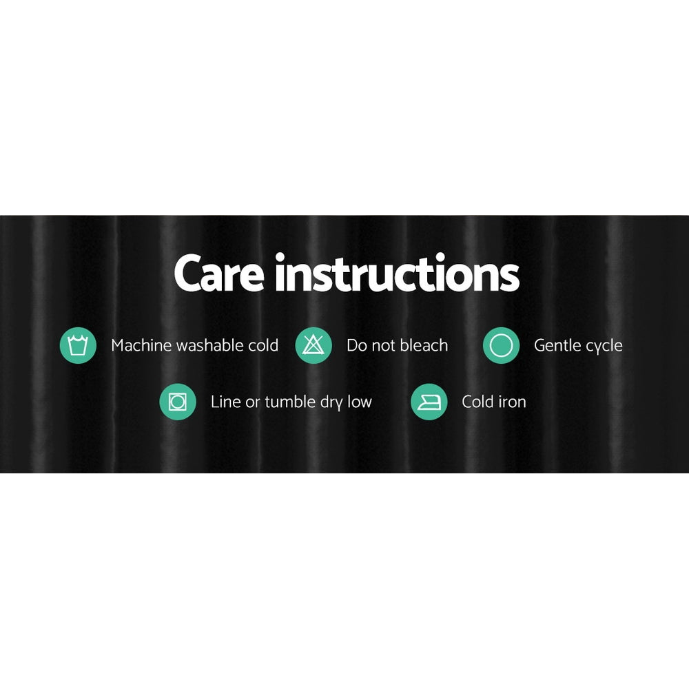 Artiss 2X Blockout Curtains Blackout Window Curtain Eyelet 300x230cm Black Shine Tristar Online