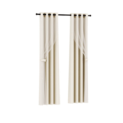 Artiss 2X 132x160cm Blockout Sheer Curtains Beige Tristar Online