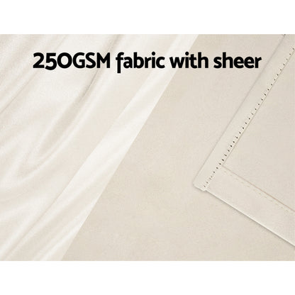Artiss 2X 132x160cm Blockout Sheer Curtains Beige Tristar Online