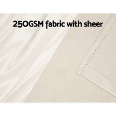 Artiss 2X 132x160cm Blockout Sheer Curtains Beige Tristar Online