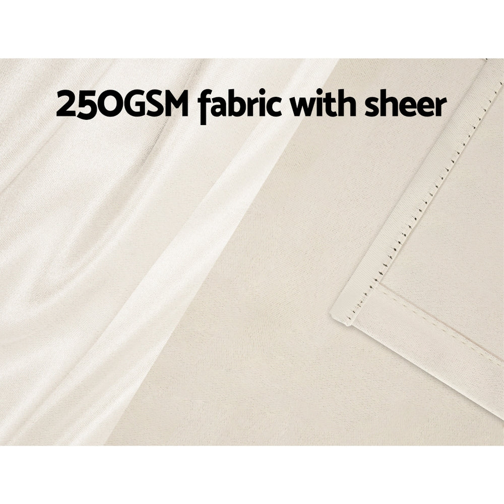 Artiss 2X 132x242cm Blockout Sheer Curtains Beige Tristar Online