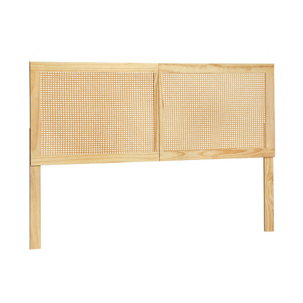 Artiss Bed Head Double Size Rattan - RIBO Pine Tristar Online