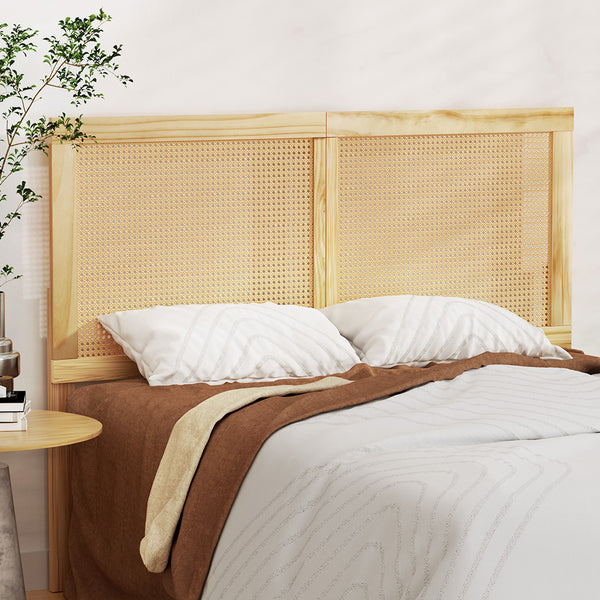 Artiss Bed Head Double Size Rattan - RIBO Pine Tristar Online