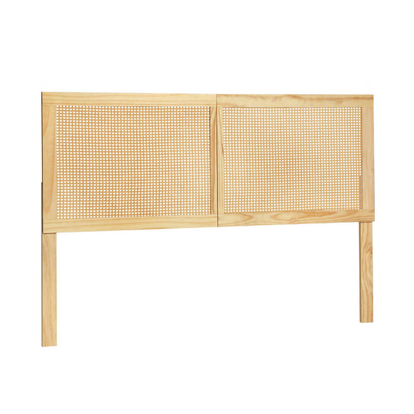 Artiss Bed Head Queen Size Rattan - RIBO Pine Tristar Online