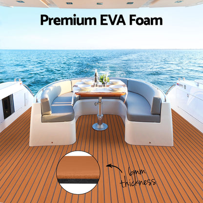 Seamanship EVA Foam Boat Flooring Mat Decking Sheet 240x90x0.6cm Dark Brown Tristar Online