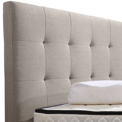 Levede Bed Frame King Fabric With Drawers Storage Beige Tristar Online