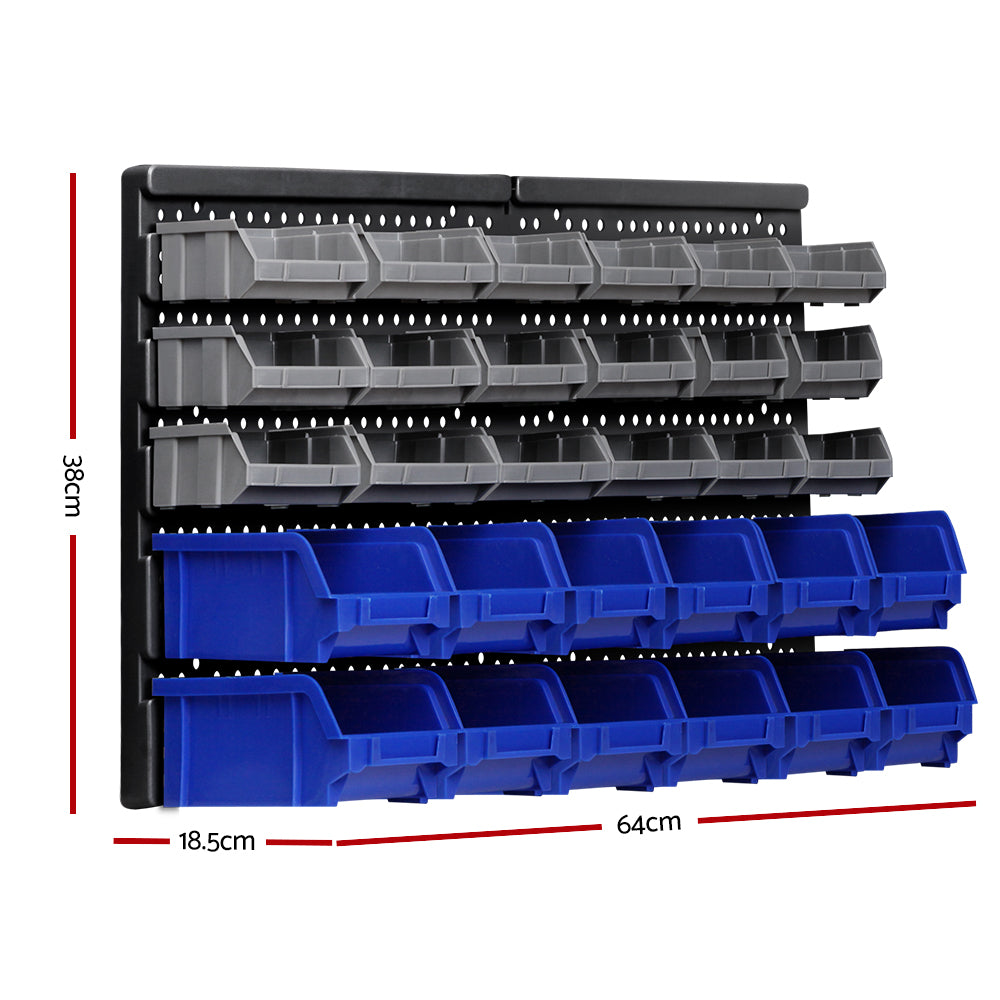 Giantz 30 Storage Bin Rack Wall Mounted Tristar Online