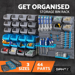 Giantz 44 Bin Wall Mounted Rack Storage Organiser Tristar Online