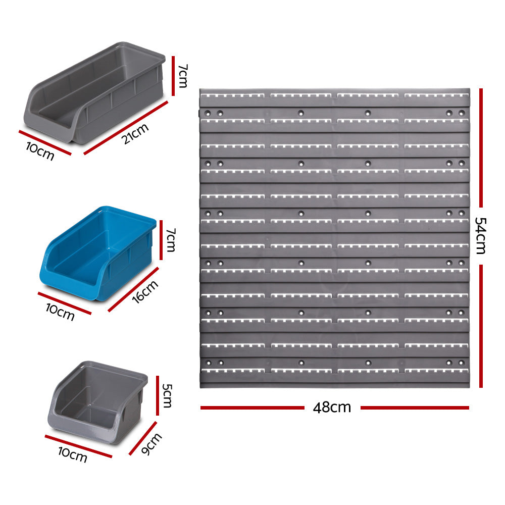 Giantz 48 Bin Wall Mounted Rack Storage Organiser Tristar Online