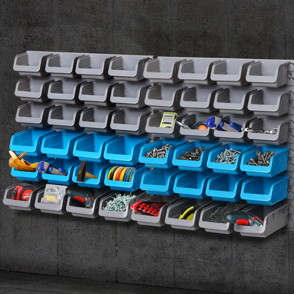 Giantz 48 Bin Wall Mounted Rack Storage Organiser Tristar Online