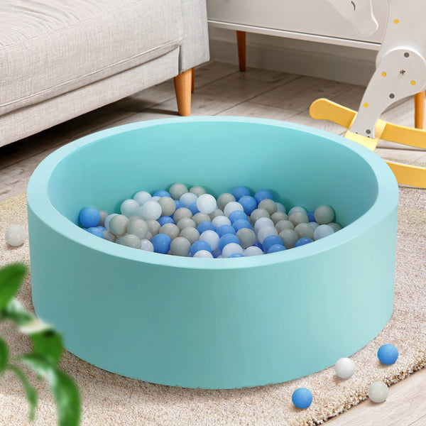 Keezi Ocean Foam Ball Pit with Balls Kids Play Pool Barrier Toys 90x30cm Blue Tristar Online